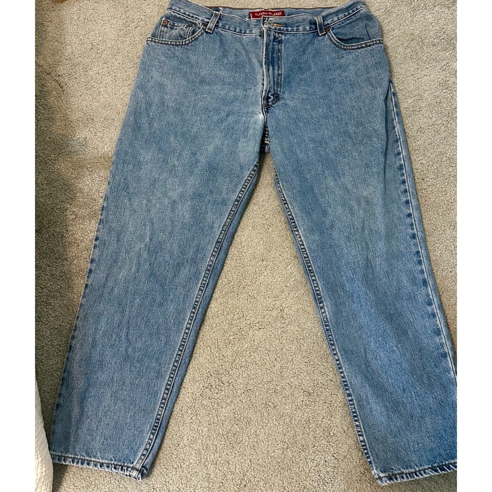 Levis 550 Classic Relaxed Tapered Jeans Medium Wash Denim Size 16 S Vintage
